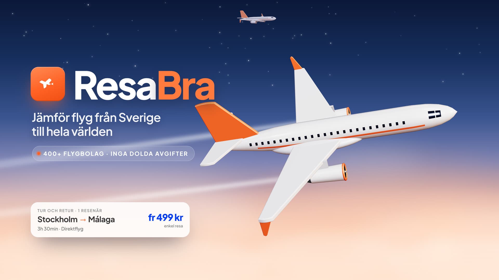 ResaBra.se – jämför flyg från Sverige till hela världen