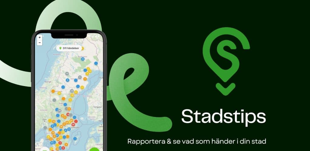 Stadstips-appens kartvy