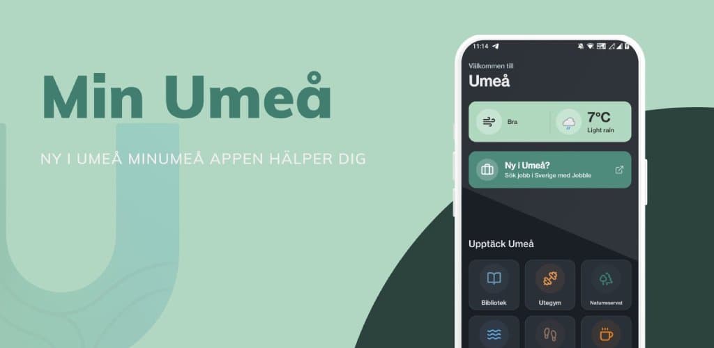 Min Umeå-appens startvy