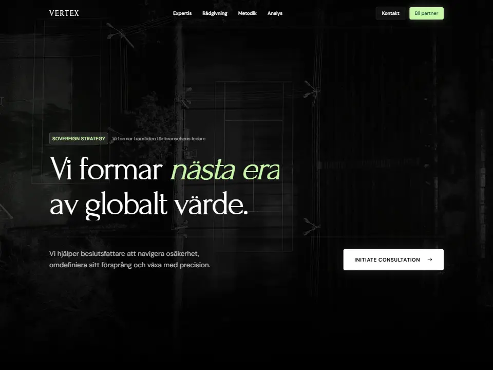 Startsidan i mallen Vertex Sovereign